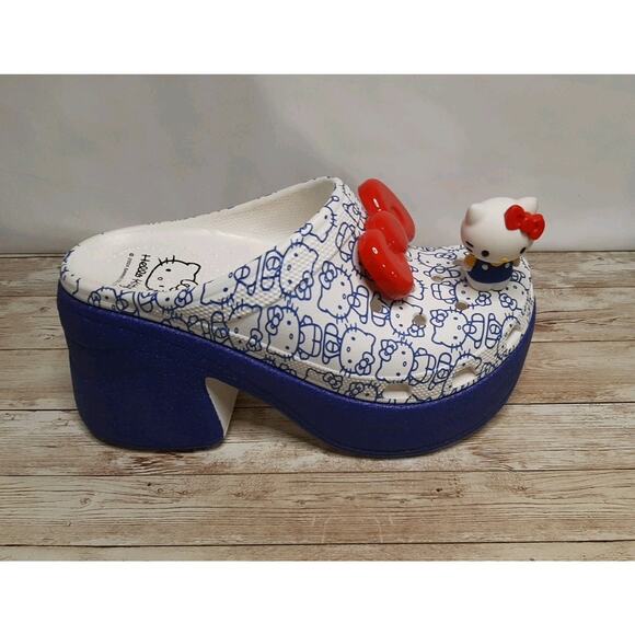Hello Kitty Siren Crocs 50th Anniversary Womens 8 Chunky Heels Whimsical Funky - Picture 8 of 14